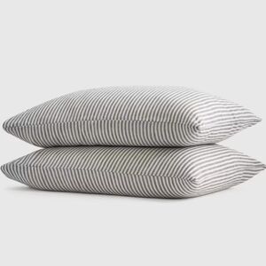 Quince European Linen Grey And White Standard Size